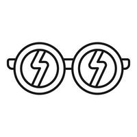 Round glasses with lightning bolts showing power and vision vector