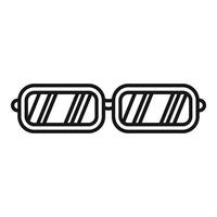 Rectangular sunglasses protecting from sunlight with horizontal lines reflecting light vector