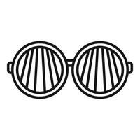 Round sunglasses with vertical stripes protecting from sunlight vector