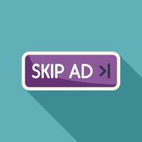 Skip ad button inviting user to skip advertisement vector
