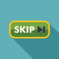 Skip button with forward arrow symbol is showing on a turquoise background vector
