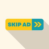 Skip ad button inviting user to avoid watching advertisement vector