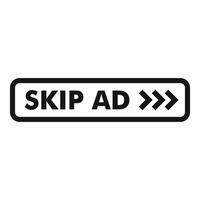 Skip ad button showing online advertisement avoidance vector