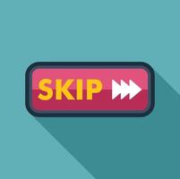 Skip button with arrow showing forward and passing content vector