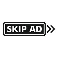 Skip ad button showing online advertisement avoidance vector