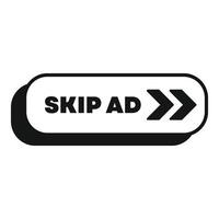 Skip ad button showing online advertisement avoidance vector