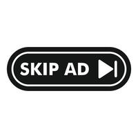 Skip ad button showing a skip advertisement icon vector