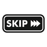 Skip button showing forward arrow and skip text vector