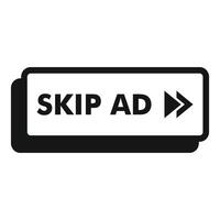 Skip ad button showing online advertisement avoidance vector