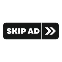 Skip ad button showing online advertisement avoidance vector