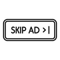 Skip ad button inviting user to skip advertisement vector