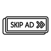 Skip ad button showing online advertisement avoidance vector