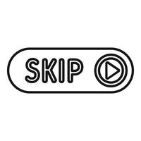 Skip button with play symbol showing ad skip feature vector