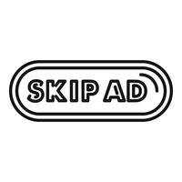 Skip ad button showing advertisement avoidance and user control vector