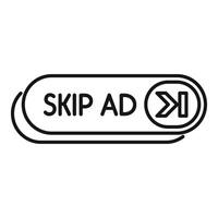 Skip ad button showing rejection of advertisement vector