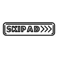 Skip ad button showing viewers avoiding commercials vector