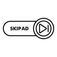 Skip ad button showing a play icon for online advertisement skipping vector