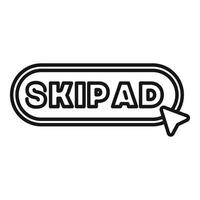 Skip ad button with mouse cursor clicking on it vector