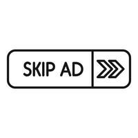 Skip ad button showing user choosing to skip advertisement vector