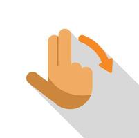 Hand performing multi touch rotate gesture on touchscreen vector