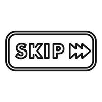 Skip button showing forward direction with arrow icon vector