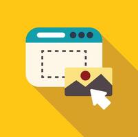 Cursor inserting image into web page layout with dashed lines vector