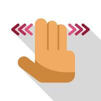 Hand gesturing swiping left and right on touchscreen device vector