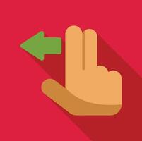 Hand gesturing left with two fingers on touchscreen vector