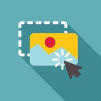 Cropping image with mouse cursor and loading icon, digital editing concept vector