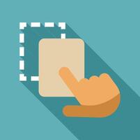 Hand pointing and selecting an area with dashed lines vector