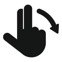 Two fingers scrolling down gesture on touchscreen device vector