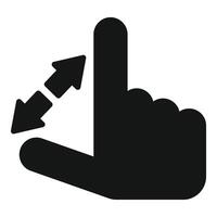 Hand gesturing vertical scrolling using two fingers on touchscreen vector