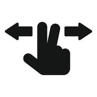 Two fingers scrolling gesture on touchscreen device vector