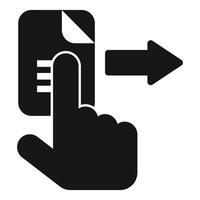 Finger sliding on digital document for electronic signature vector
