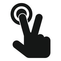 Hand touching screen with two fingers, multi touch gesture control vector