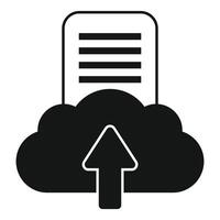 Uploading document to cloud storage icon shows data transfer and backup vector