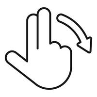 Hand performing multi touch scroll down gesture on touchscreen vector