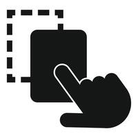 Hand selecting area on smartphone screen using touchscreen technology vector