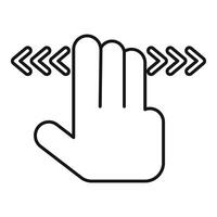 Hand swiping on touchscreen with arrows indicating direction vector