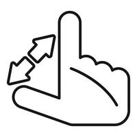Hand performing vertical scroll gesture on touchscreen device vector