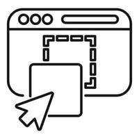 Web interface showing drag and drop functionality with mouse cursor vector