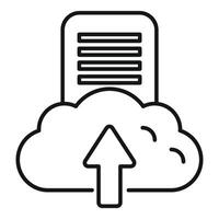 Uploading document to cloud storage, secure data transfer icon vector