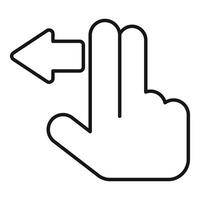 Two fingers scrolling left gesture on touchscreen vector