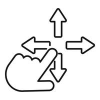 Hand gesturing multi directional swiping and scrolling motions vector