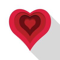 Red layered paper heart showing love and affection vector