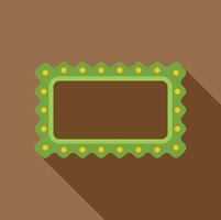 Green wavy rectangular frame with yellow dots creating a retro look vector