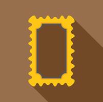 Blank rectangular postage stamp with wavy edges and long shadow vector