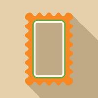 Blank rectangular postage stamp with wavy edges and long shadow vector