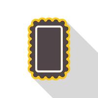 Rectangular decorative frame with scalloped yellow border and long shadow vector