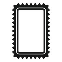 Black rectangular postage stamp with wavy edges vector